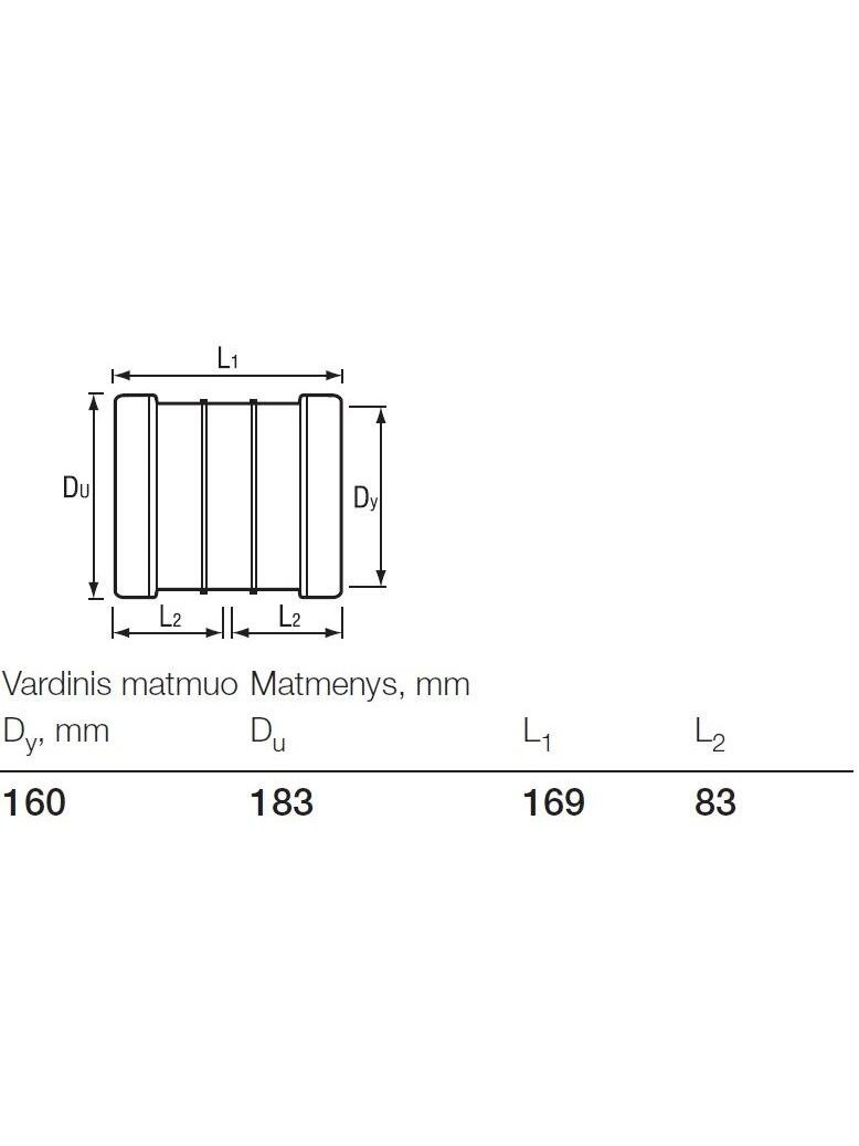 Lauko kanalizacijos dviguba mova Wavin, Ø 160 mm 2