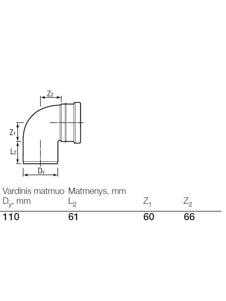 Lauko kanalizacijos alkūnė Wavin, Ø 110 mm, 88,5° 1 Lauko kanalizacijos alkūnė Wavin, Ø 110 mm, 88,5° 1