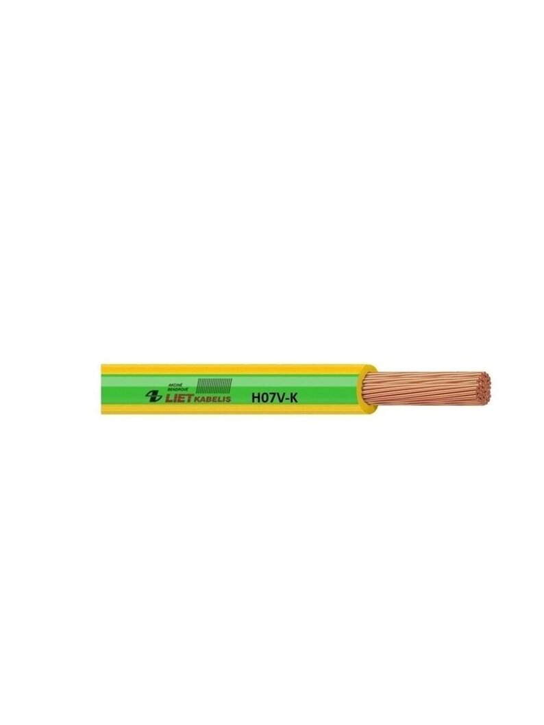 Laidas PV-3/H07V-K, 1 x 1,5 mm², geltonas/žalias, 100m Laidas PV-3/H07V-K, 1 x 1,5 mm², geltonas/žalias, 100m