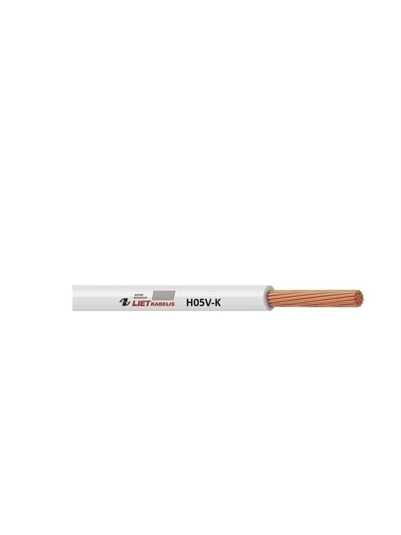Laidas PV-3/H05V-K, 1 x 0,5 mm², baltas, 100m Laidas PV-3/H05V-K, 1 x 0,5 mm², baltas, 100m