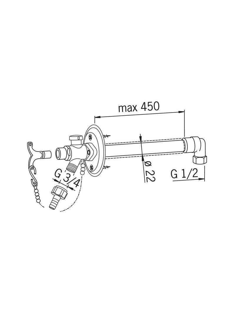 Lauko čiaupas Oras 431716, neužšąlantis 1 Lauko čiaupas Oras 431716, neužšąlantis 1