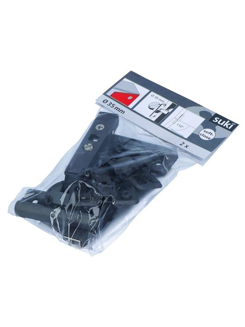 Lankstas baldams Suki, 3.5 cm, 110 °, juoda, 2 vnt. 2 Lankstas baldams Suki, 3.5 cm, 110 °, juoda, 2 vnt. 2