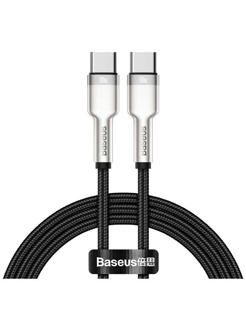 Laidas Baseus CATJK-C01, USB-C, 1 m, sidabro/juoda, 100 W Laidas Baseus CATJK-C01, USB-C, 1 m, sidabro/juoda, 100 W