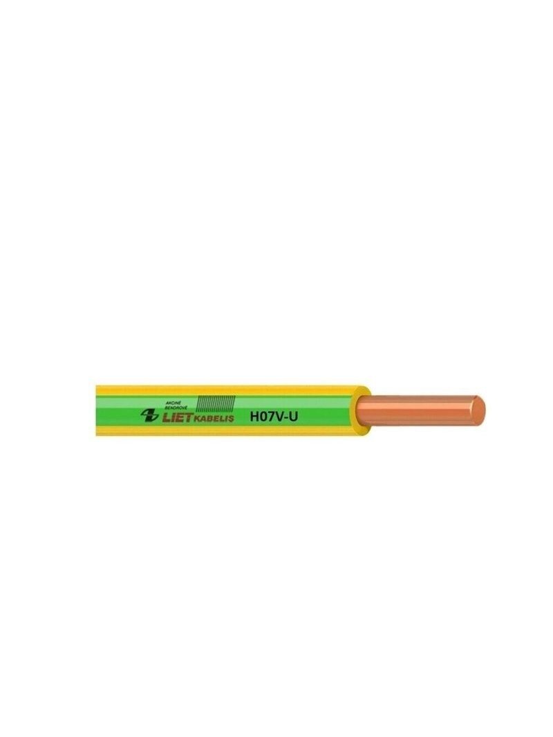 Laidas PV-1/H07V-U, 1 x 1,5 mm², geltonas/žalias, 100m 1