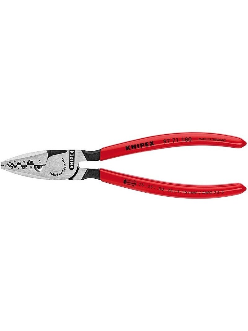 Laidų antgalių užspaudimo replės 0.25 - 16mm2, Knipex