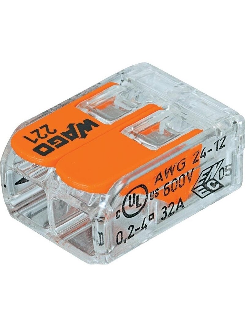 Laidų jungė Wago 221-412/5 2 x 0.2-4 mm², 450 V, 5 vnt.