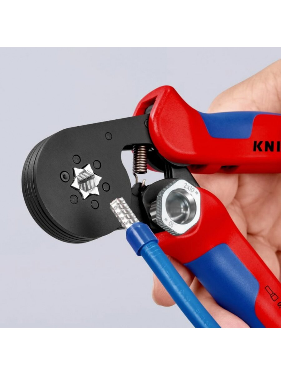 Laidų antgalių užspaudimo replės 0.08-16mm², 6-kant, Knipex 3