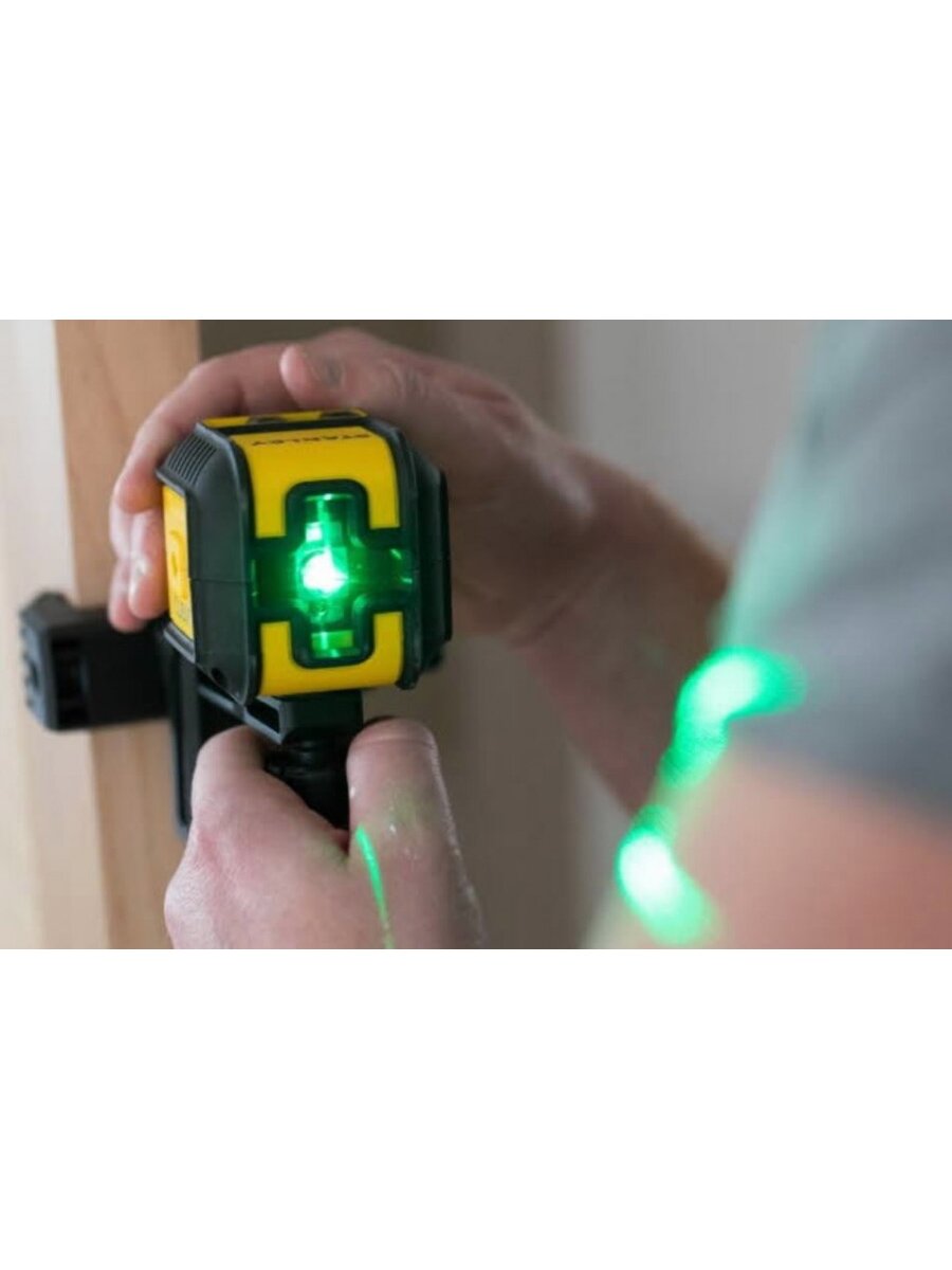 Lazerinis nivelyras CUBIX green su dėklu ir spaustuvu, Stanley 1 Lazerinis nivelyras CUBIX green su dėklu ir spaustuvu, Stanley 1