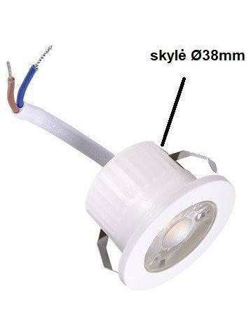 LED šviestuvas į pakalimą 3W - 4000K - IP44 baltas 1