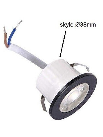 LED šviestuvas į pakalimą 3W - 4000K - IP44 juodas 1 LED šviestuvas į pakalimą 3W - 4000K - IP44 juodas 1