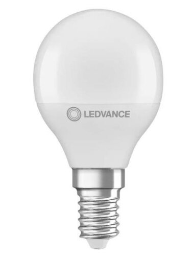 LED lemputė OSRAM, P40, šaltai balta, E14, 5 W, 470 lm LED lemputė OSRAM, P40, šaltai balta, E14, 5 W, 470 lm