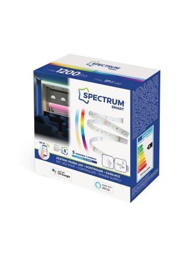 LED juosta WIFI, 17W, 5m, RGBW, su valdikliu ir adapteriu