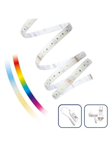 LED juosta WIFI, 17W, 5m, RGBW, su valdikliu ir adapteriu