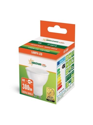 LED lemputė GU10 MR16 4W 3000K 300LM 110°