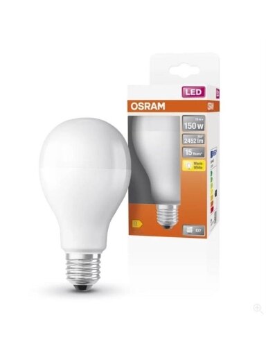 LED lemputė OSRAM, A70, E27, 19 W, 2452 lm, 2700 K