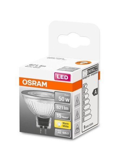 LED lemputė Osram, MR16, 36°, 8W, GU5.3, 827, 12V, 621lm
