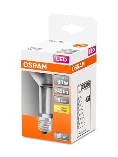 LED lemputė OSRAM, R63, E27, 4,3 W, 345 lm, 2700 K