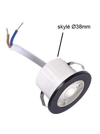 LED šviestuvas į pakalimą 3W - 4000K - IP44 juodas