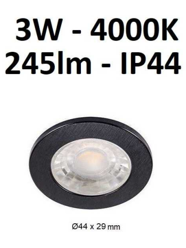 LED šviestuvas į pakalimą 3W - 4000K - IP44 juodas