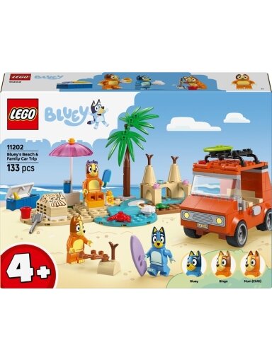 LEGO® Bluey Bluey's Beach & Family Car Trip 11202, 133 pcs