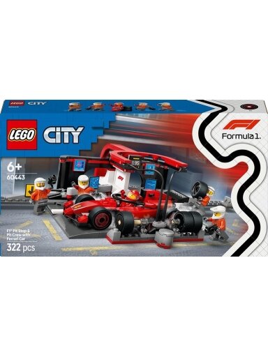LEGO® City F1® Pit Stop & Pit Crew with Ferrari Car, 322 vnt