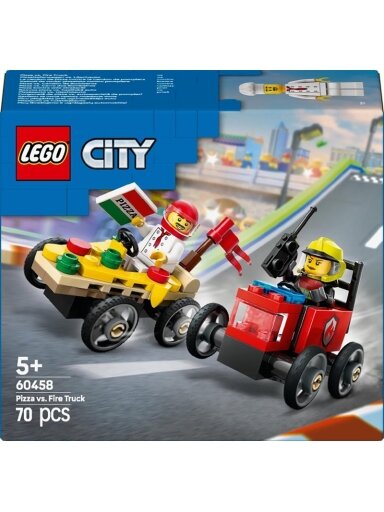 LEGO® City Pizza vs. Fire Truck Race Car Pack 60458, 70 vnt.