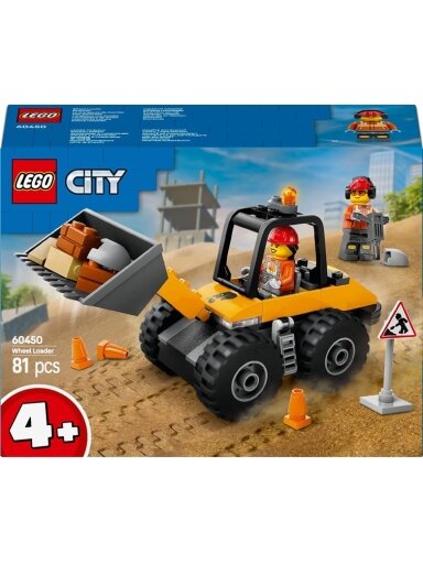 LEGO® City Yellow Construction Wheel Loader 60450, 81 vnt.