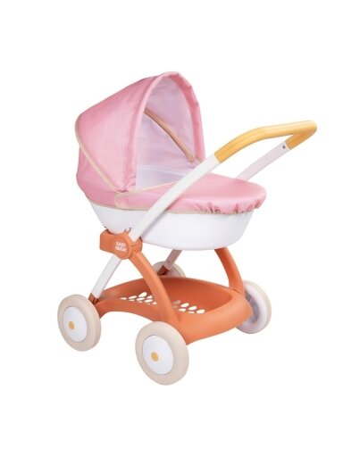 Lėlių vežimėlis Smoby Baby Nurse, balta/rožinė