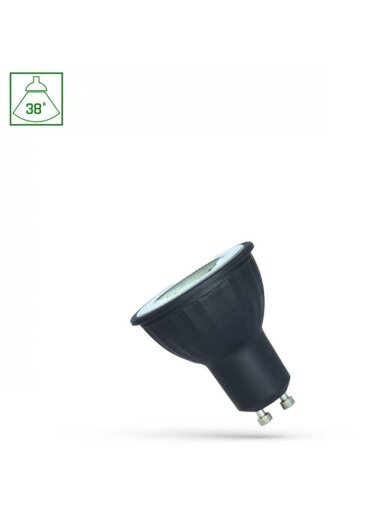 LEMPUTĖ LED GU10 6W 450LM 3000K 38 JUODOS SPALVOS