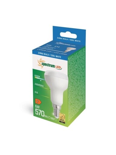 Lemputė SPECTRUM LED, E14 R50 6W 860 FR 485LM