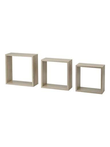Lentynų komplektas Frame, ąžuolo, 30 x 30 x 11.7 cm, 3 vnt.