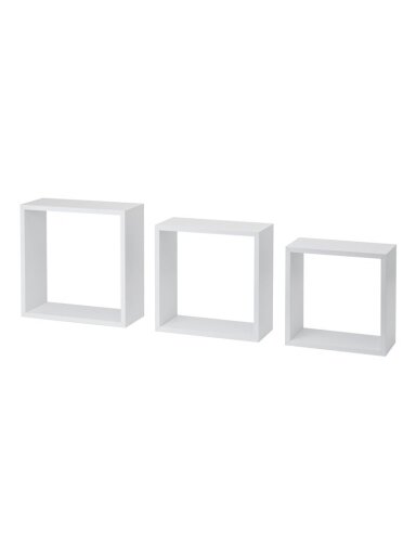 Lentynų komplektas Frame, balta, 30 x 30 x 11.7 cm, 3 vnt.