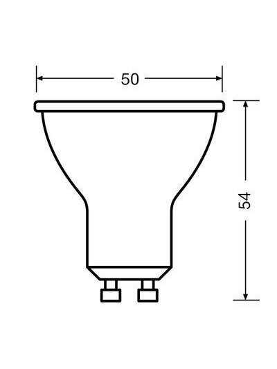 LED lemputė Osram PAR16, 60 °, 4.5W, GU10, 2700K, 350lm, 827 2