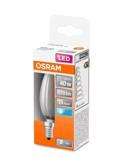 LED lempa Osram B35, 4W, E14, 4000K, 470lm, matinė 1 LED lempa Osram B35, 4W, E14, 4000K, 470lm, matinė 1