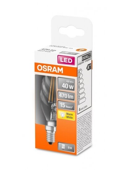 LED lemputė OSRAM, BW35, E14, 4 W, 470 lm, 2700 K 1 LED lemputė OSRAM, BW35, E14, 4 W, 470 lm, 2700 K 1