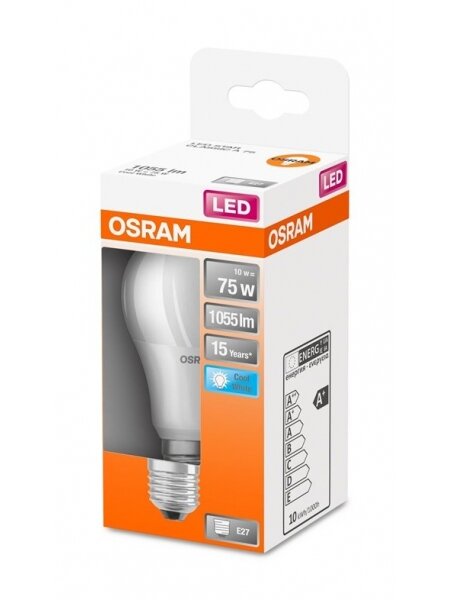 LED lemputė OSRAM, A60, E27, 10 W, 1055 lm, 4000 K 1 LED lemputė OSRAM, A60, E27, 10 W, 1055 lm, 4000 K 1