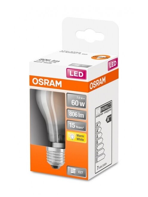 LED lemputė OSRAM, A60, E27, 7 W, 806 lm, 2700 K 1