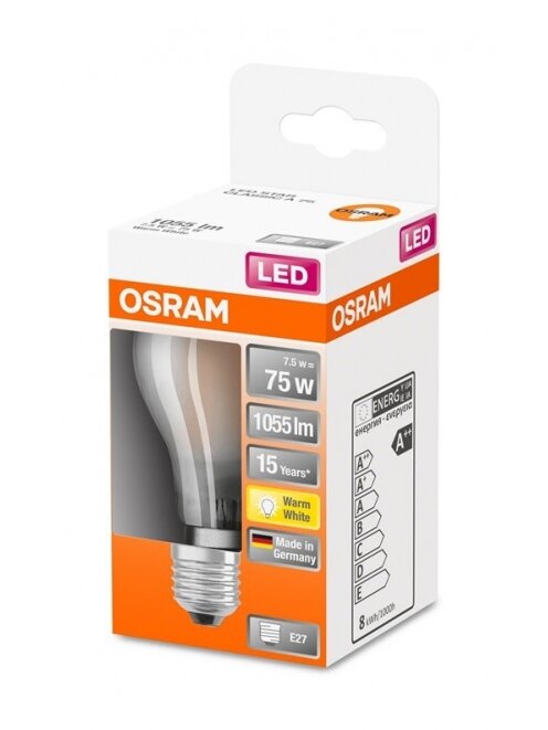 LED lemputė OSRAM, A60, E27, 7,5 W, 1055 lm, 2700 K 1 LED lemputė OSRAM, A60, E27, 7,5 W, 1055 lm, 2700 K 1