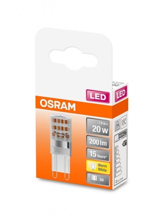 LED lempa Osram T15, G9, 1.9W, 2700K, 200lm, skaidri 1