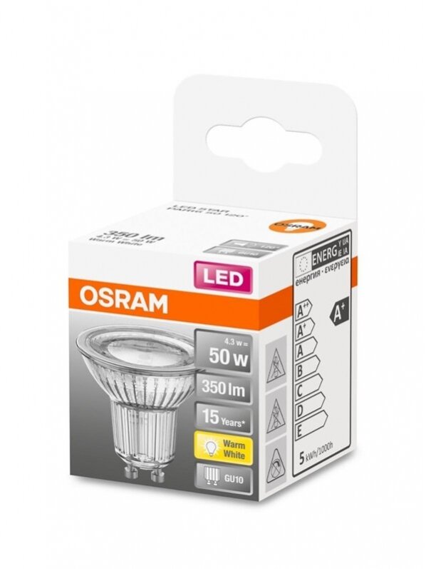 LED Lemputė PAR16, 4.3W, GU10, 827, 1200, 350LM 1