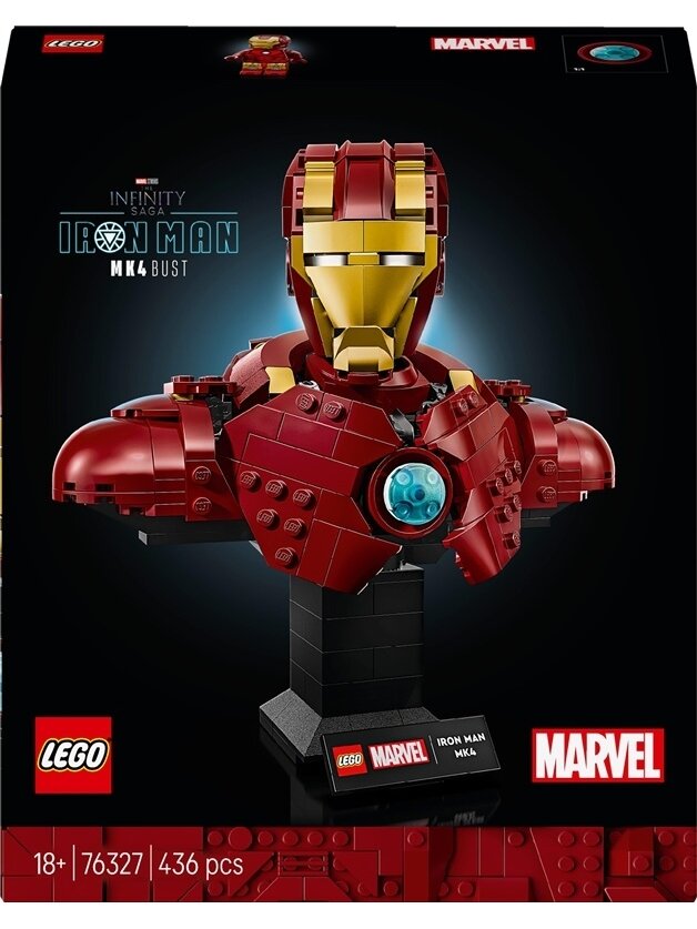 LEGO® Marvel Iron Man MK4 Bust 76327, 436 pcs LEGO® Marvel Iron Man MK4 Bust 76327, 436 pcs