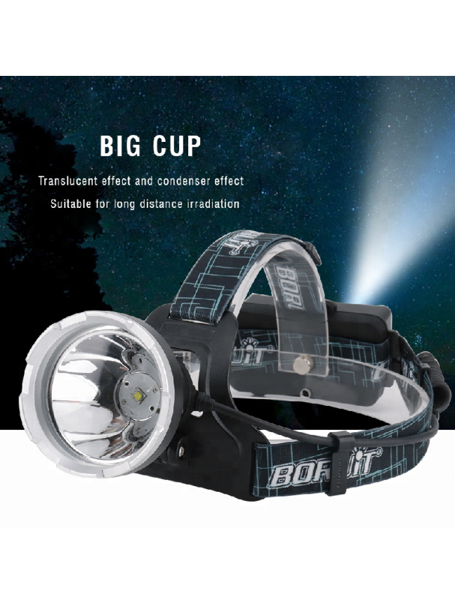 LED Galvos Žibintas BORUiT YHX-1030, su SOS švilpuku 13 LED Galvos Žibintas BORUiT YHX-1030, su SOS švilpuku 13