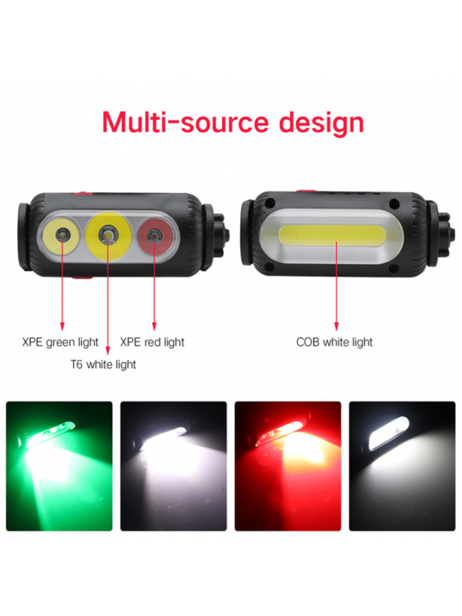 LED Galvos Žibintas OEM YHX-1302, 360° Dvigubos Galvutės Pasukimas 6 LED Galvos Žibintas OEM YHX-1302, 360° Dvigubos Galvutės Pasukimas 6
