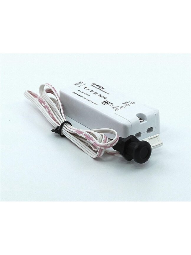 LED juostų jutiklinis jungiklis 12-36V 8A SR-8001A-DC 1 LED juostų jutiklinis jungiklis 12-36V 8A SR-8001A-DC 1