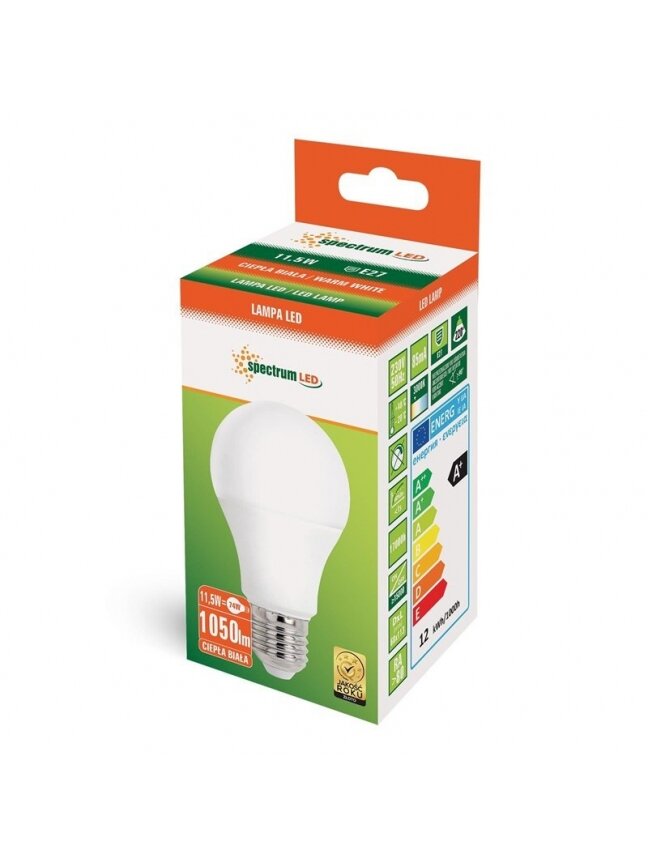 LED lemputė E27 A60 11.5W 3000K 1100LM 1 LED lemputė E27 A60 11.5W 3000K 1100LM 1
