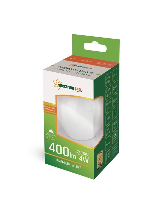 LED lemputė E27 P45 4W2700K 400LM MT 1