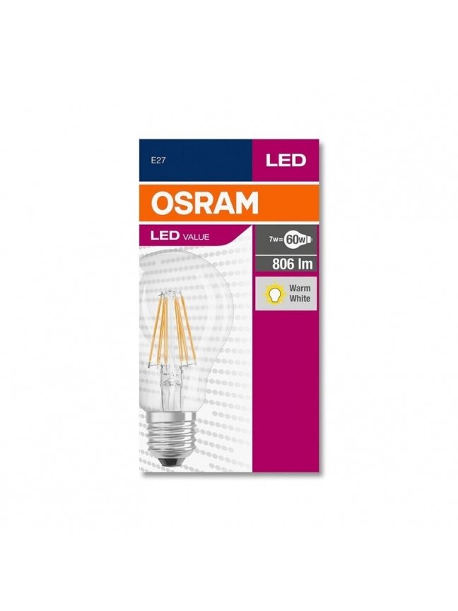LED lemputė OSRAM, A60, E27, 7 W, 806 lm, 2700 K 2