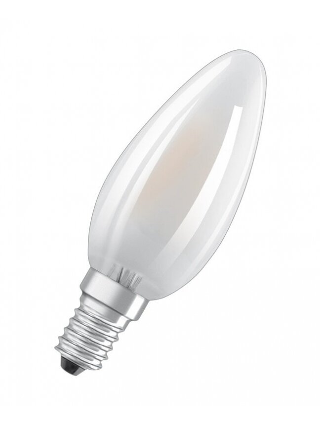 LED lemputė Osram, B35, 4W, E14, 2700K, 470lm, matinė LED lemputė Osram, B35, 4W, E14, 2700K, 470lm, matinė