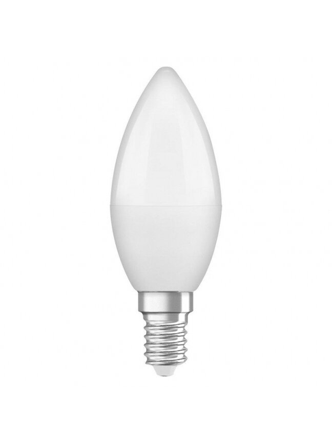 LED lemputė Osram, B35, 5.5W, E14, 4000K, 470lm, matinė 1 LED lemputė Osram, B35, 5.5W, E14, 4000K, 470lm, matinė 1