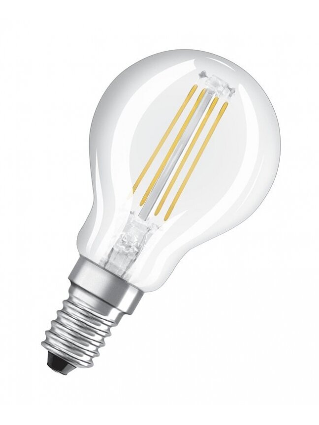 LED lemputė Osram Filamentinė, P45, 4W, E14, 2700K, 470lm LED lemputė Osram Filamentinė, P45, 4W, E14, 2700K, 470lm